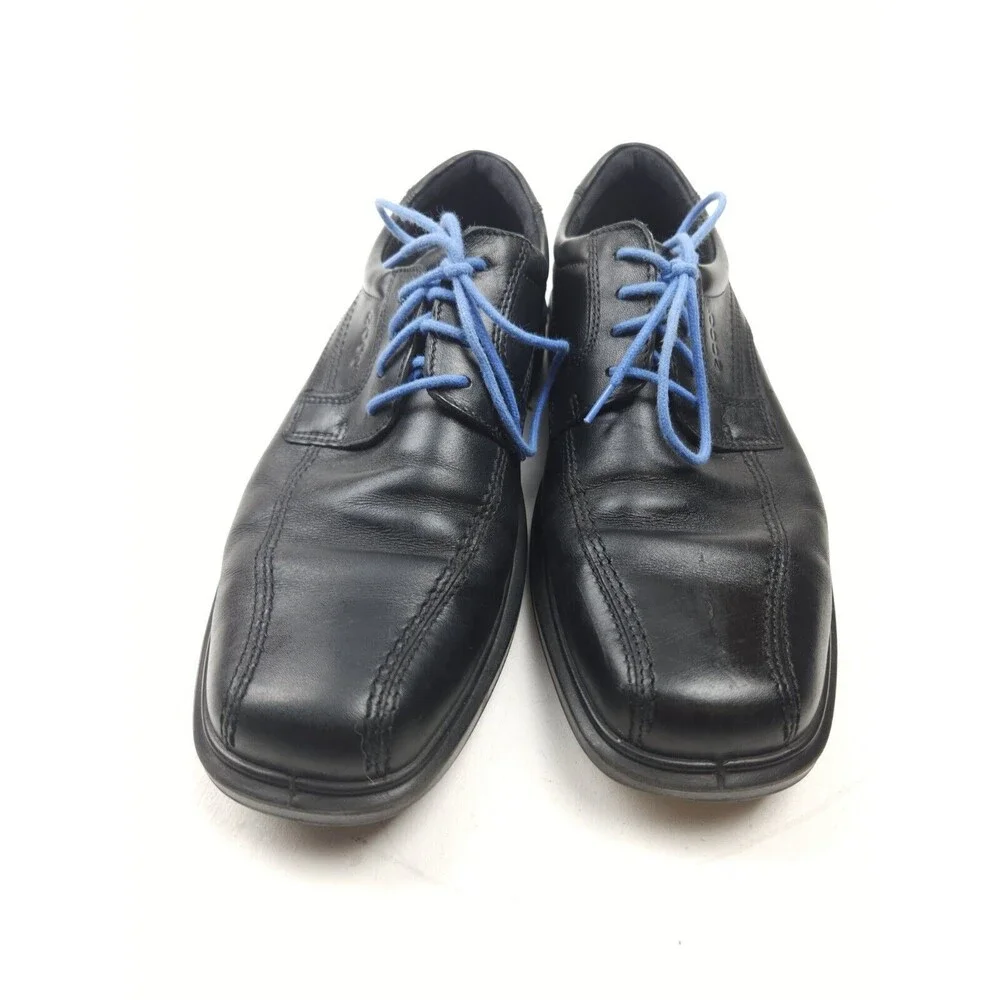 ECCO Men's Helsinki Bicycle Toe Leather Shoes Size 42 US 8-8.5 Black